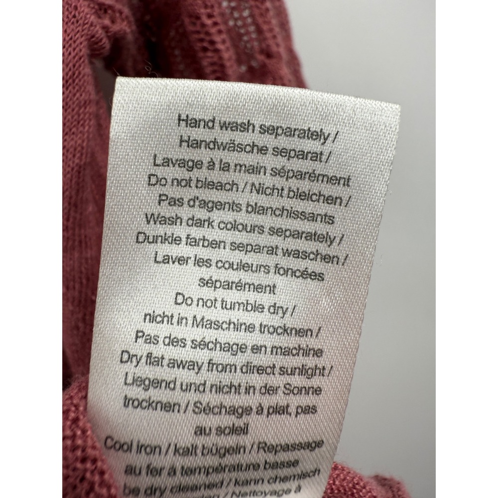 POETRY Linen Blend Asymmetrical Hem Knit Top Rose Mauve‎ Size 14 - Picture 4 of 8